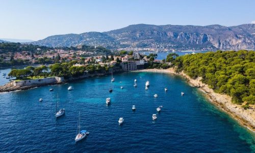 Aerial,Drone,View,Of,Saint-jean-cap-ferrat,,French,Riviera,(côte,D'azur),,France.